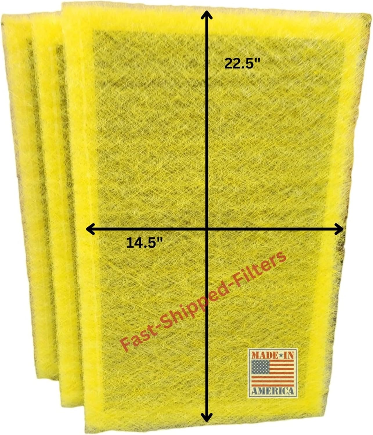 Fast-Shipped-Filters 3 Pack 16x25 Replacement Filter Pads Designed to Fit MicroPower Guard Air Cleaner 16X25 Refill Yellow