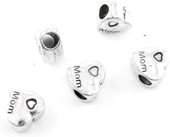 500 Pieces Antique Silver Tone Jewelry Making Charms Findings Fashion Wholesale Supplies Pendant Lots Bulk Supply U6QT2W Mon Love Loose Beads