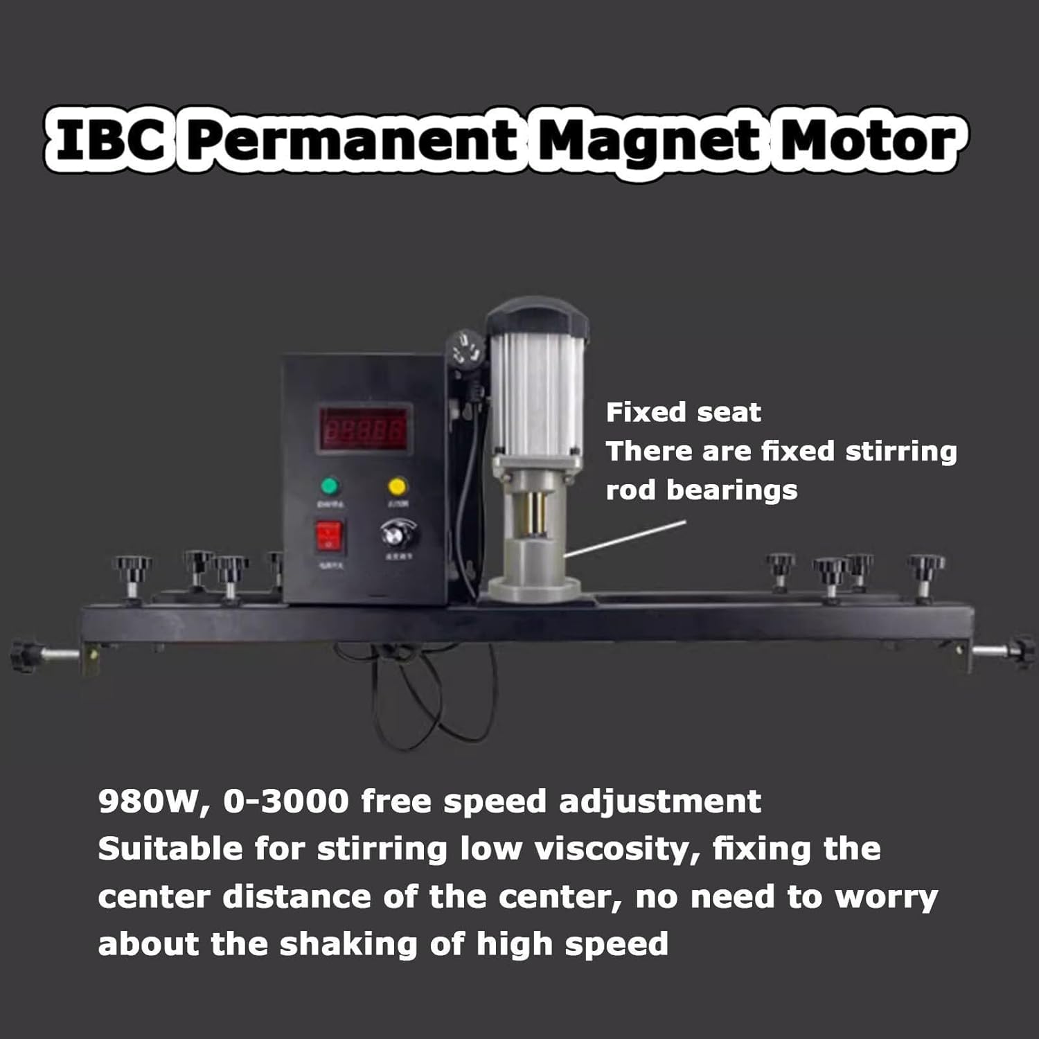 Commercial Barrel Drum Stirrer, IBC Paint Stirring Machine, 980W Electric Tank Mixer Machine with Support Hanger, Paint Mixing Equipment for Ink Dissolver Agitator,