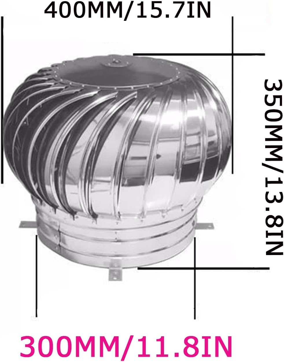 Galvanized Turbines, Roof Ventilator, Stainless Steel Exhaust Cap, Wind Turbines Air Vents, Internally Braced Wind Turbine, DIY Easy Vent Hookup Kit, Easy Connecting, For Ventilation And Exhaus )