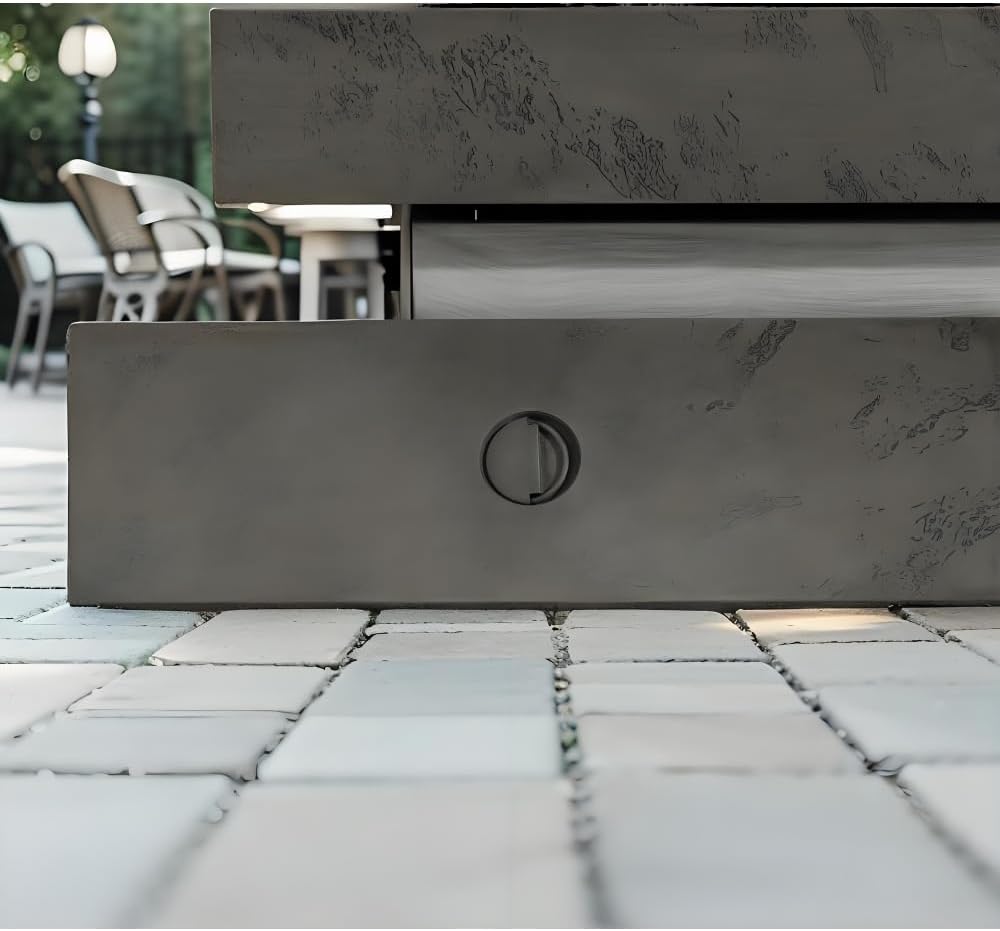 Outdoor Fire Pit Table with 50000 BTU Propane Burner, Rectangular Gas Firepit for Patio Deck Garden, Adjustable Height Design