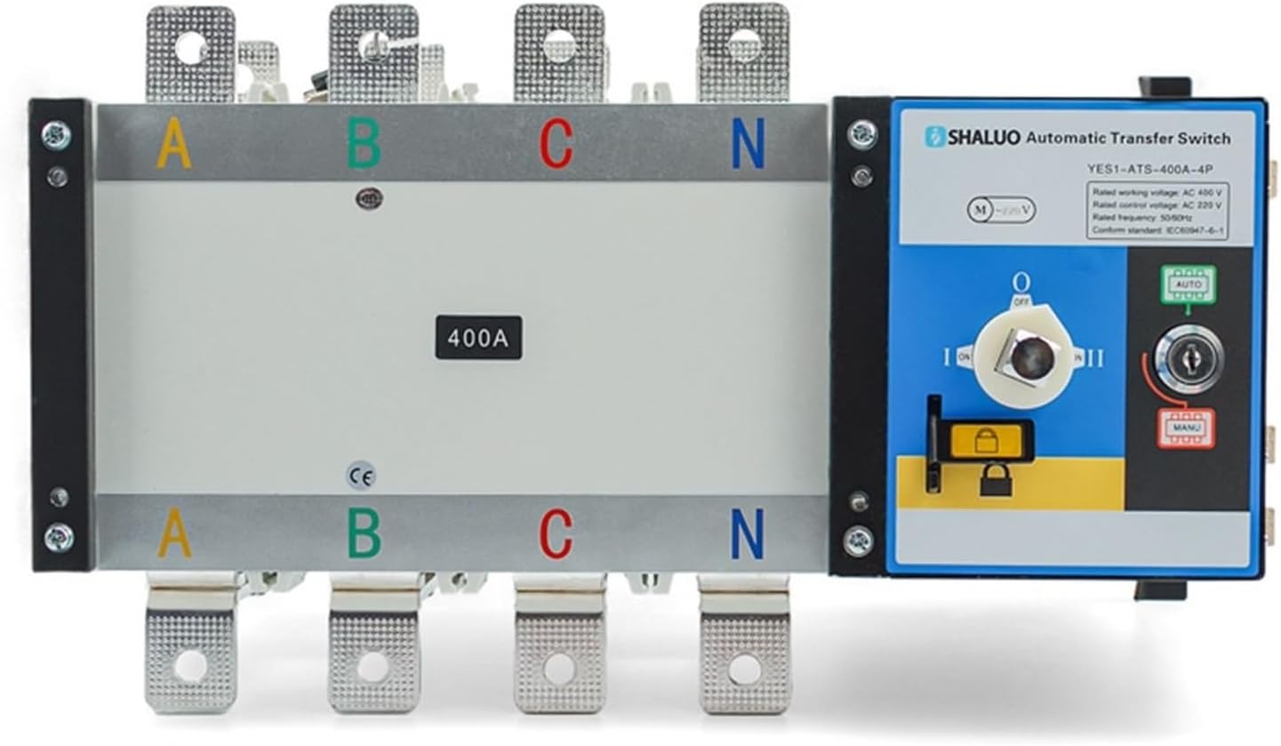 YES1 GA Series ATS Generator Dual Power Automatic Transfer Switch AC220V 400A 630A 4P Circuit Breaker YES1-ATS-630A-4P(630A 4P ATS)