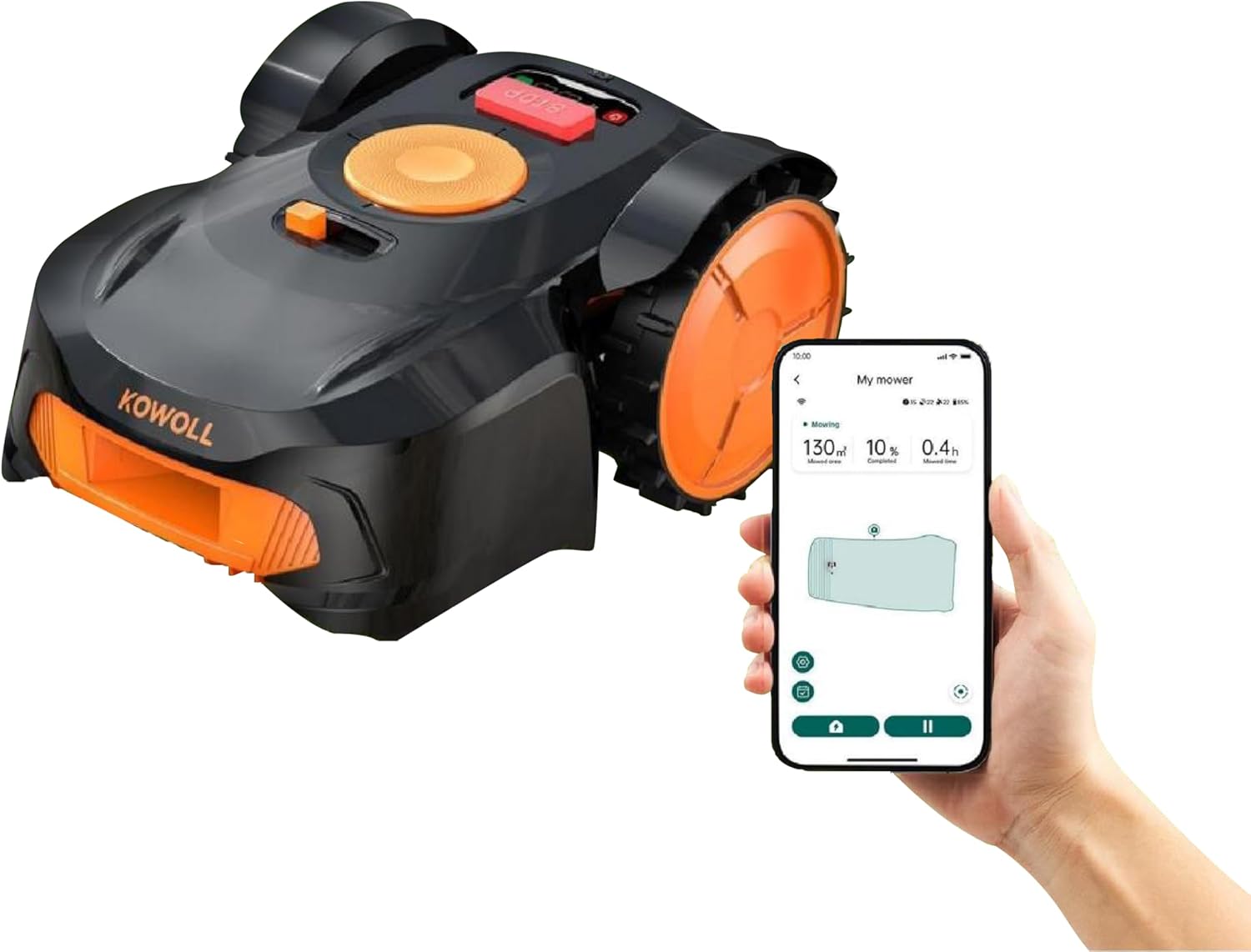 Robotic Lawn Mower – App-Controlled, rain Sensor, Job Breakpoint Continuation Cut, BT WiFi Link – Max. Slope is 20 Degrees
