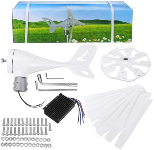 6000W Low Noise Wind Turbine Generator Kit - 8 Blades 12V/24V/48V/220V, Efficient Windmill for Home, Boats, Street Lighting, Includes MPPT Controller, Renewable Energy Solution