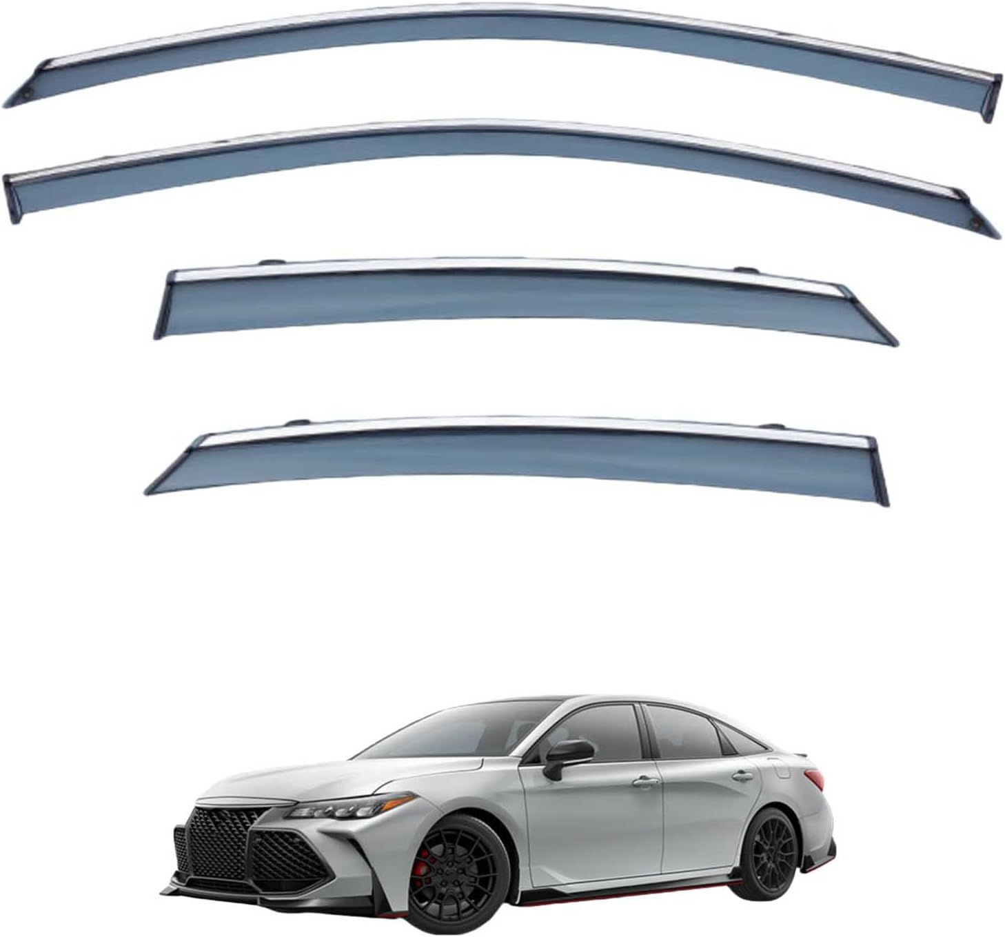 Window Deflectors for Toyota Avalon MK5-XX50 2019+, Sun Rain Guard Window Visors Vent Shades with Bright Stripes Car Accessories