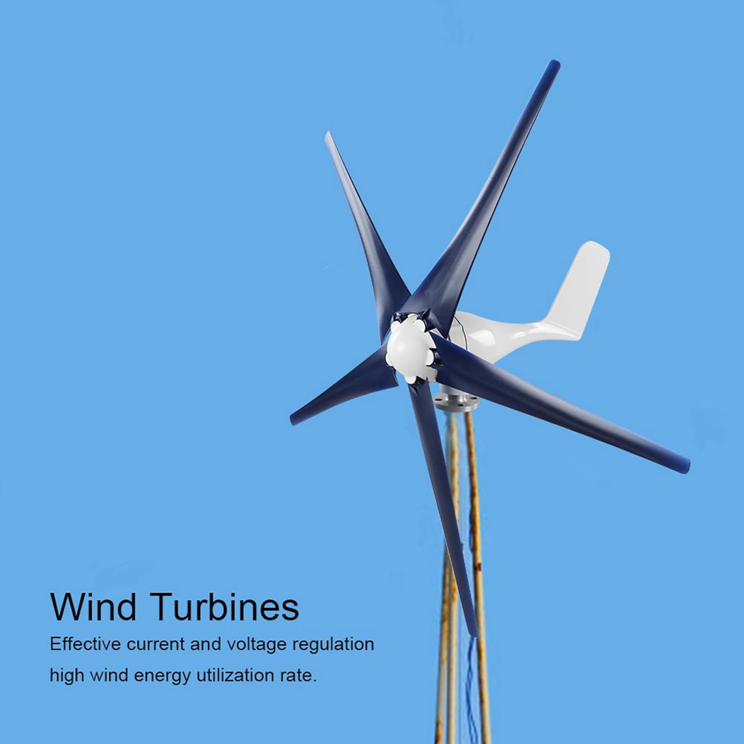 5 Wind Turbines Kit 1200W Wind Generator Kit Wind Turbines Generator Kit 5 Small Windmill Generator Industrial Supplies Science Kits (12V)(Blue,48V)