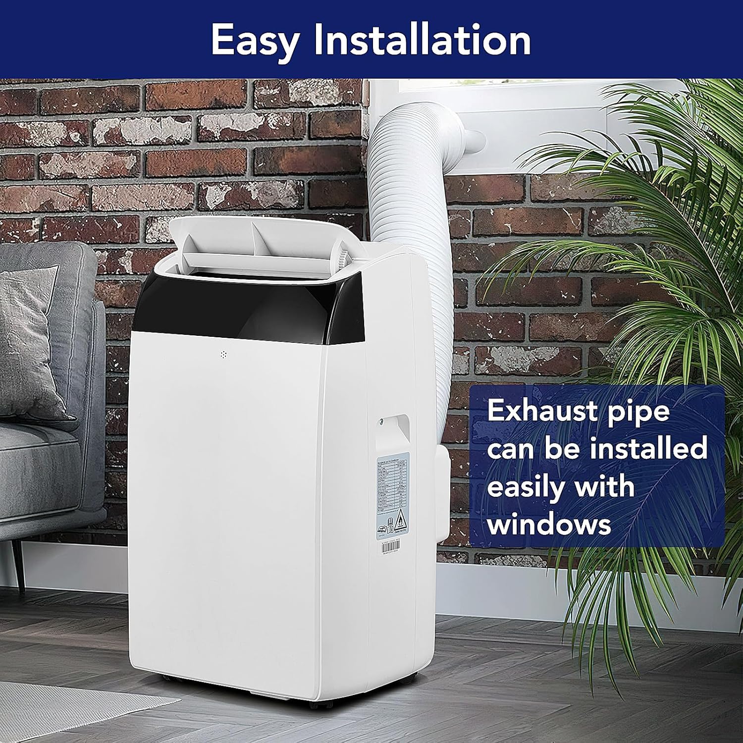 14,000 BTU Portable Air Conditioner Powerful Cooling up to 750 Sq.Ft, 3-in-1 AC Unit with Dehumidifier & Fan Mode Efficient Energy Saving, Ultra-Quiet, Remote Timer Control For Home, Office, School