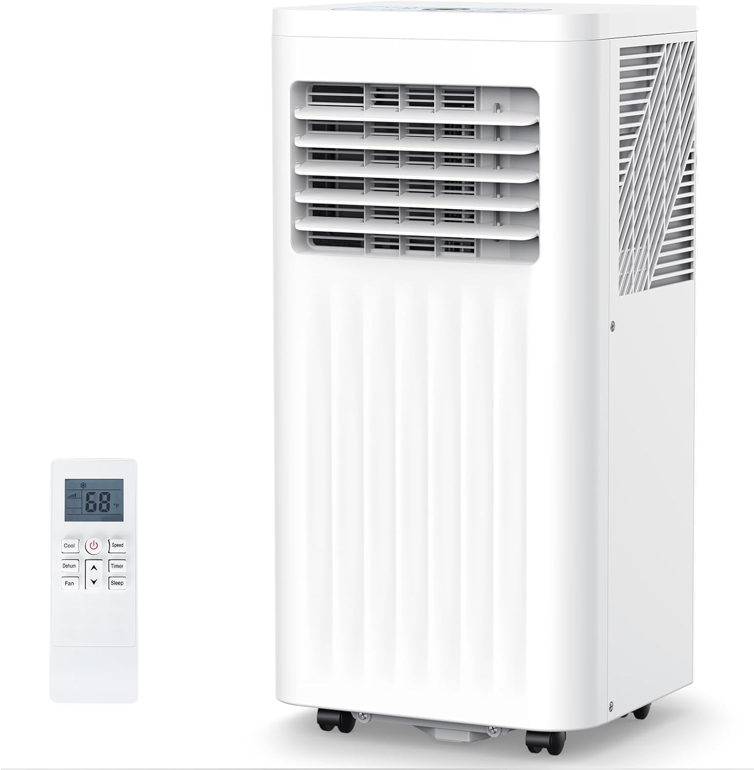 COWSAR 10,000 BTU Portable Air Conditioners, Portable AC Unit Cools Up to 450 Sq.ft with Remote, 4 Modes Room Air Conditioners with Digital Display/Swivel Wheels/Installation Kits/24H Timer, White