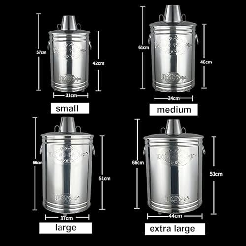 Portable Stainless Steel Burn Barrel - Outdoor Incinerator with Fire Hook for Efficient Yard Waste, Leaves, Debris, Paper Burning - Ideal Garden Fire Pit