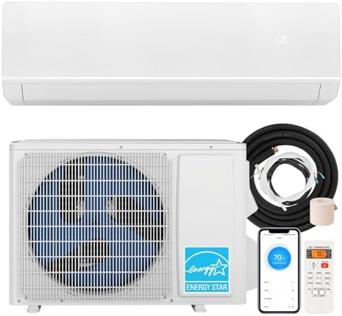 SIMOE ELARA Series 18,000 BTU Wifi Enabled Mini Split Air Conditioner & Heater with Inverter, SEER2 25, 220V, Cools Up to 1000 Sq.Ft, Compatible with Alexa, Pre-Charged Heat Pump, White