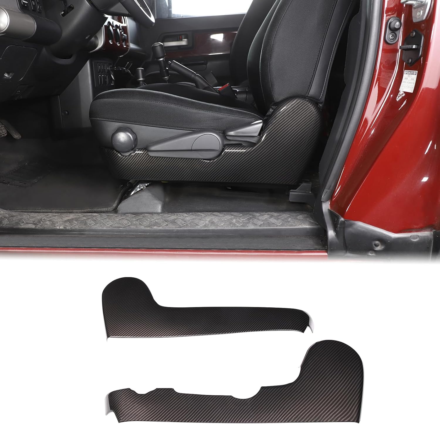 Aunginsy Car Side Seat Trim Panel Cover Bezel Compatible with Toyota FJ Cruiser 2007-2021 Car Side Seat Track Cover Driver Passenger Side Seat Panel Decorative Bezel Cover ABS Interior Accessories