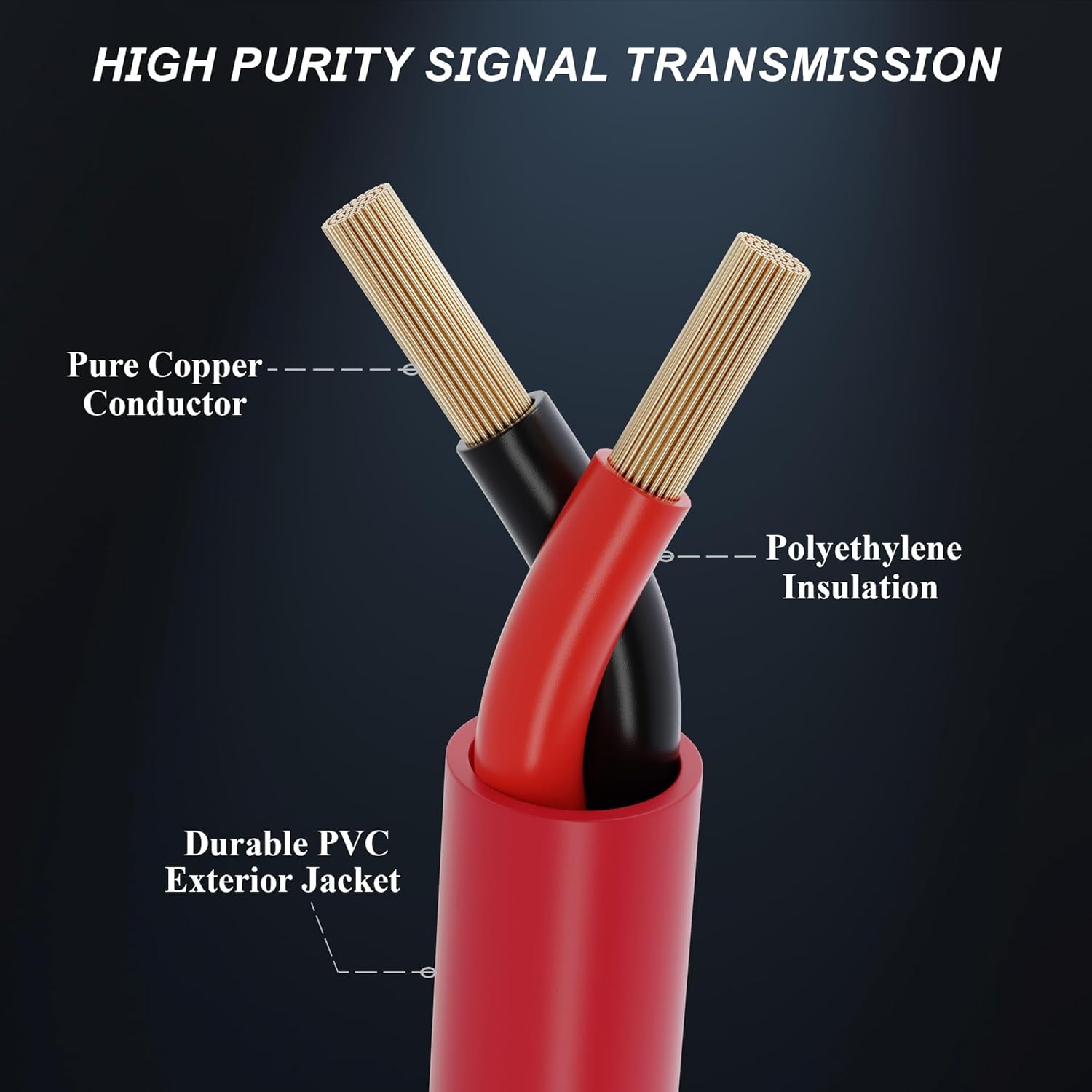 Fat Toad 6 Pack 50ft DJ Speaker Cables (Red-Flexpro Series) – 1/4 Inch TS 12 AWG Red Audio Wires for PA System, Amp, Stage Performance, Studio Recording