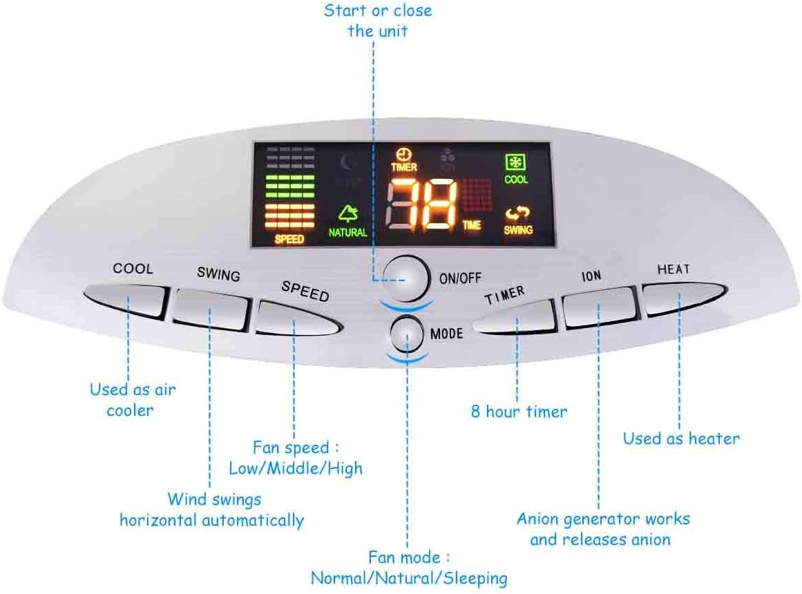 Air Conditioner Cooler with Fan and Humidifier Portable (29