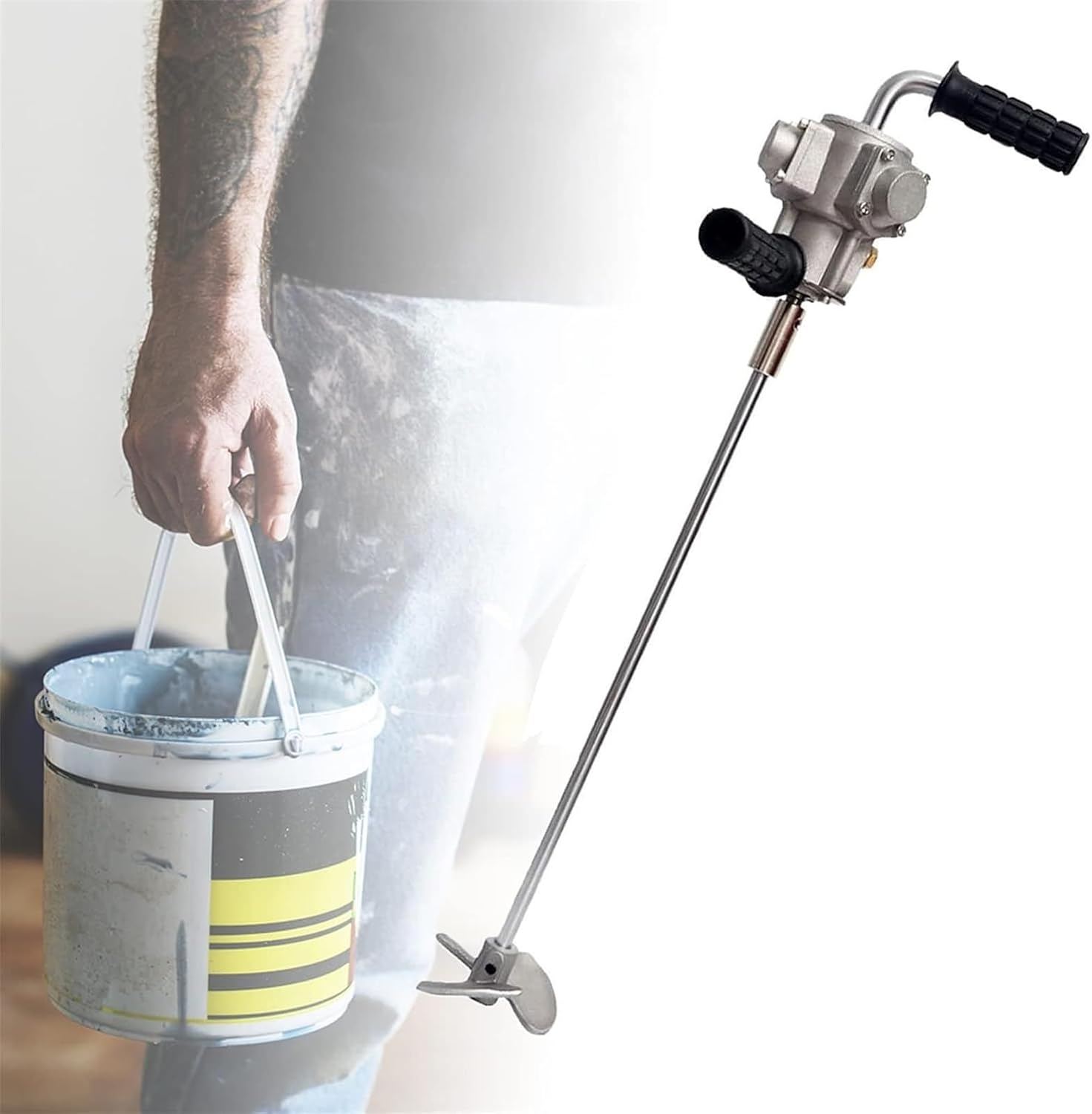 Portable Pneumatic Paint Mixer, 5 Gal/20L Adjustable Speed Coating Mixer Machine, Air Agitator Paint Mix Tool for Paint Coating Materials Viscous Liquid Ink