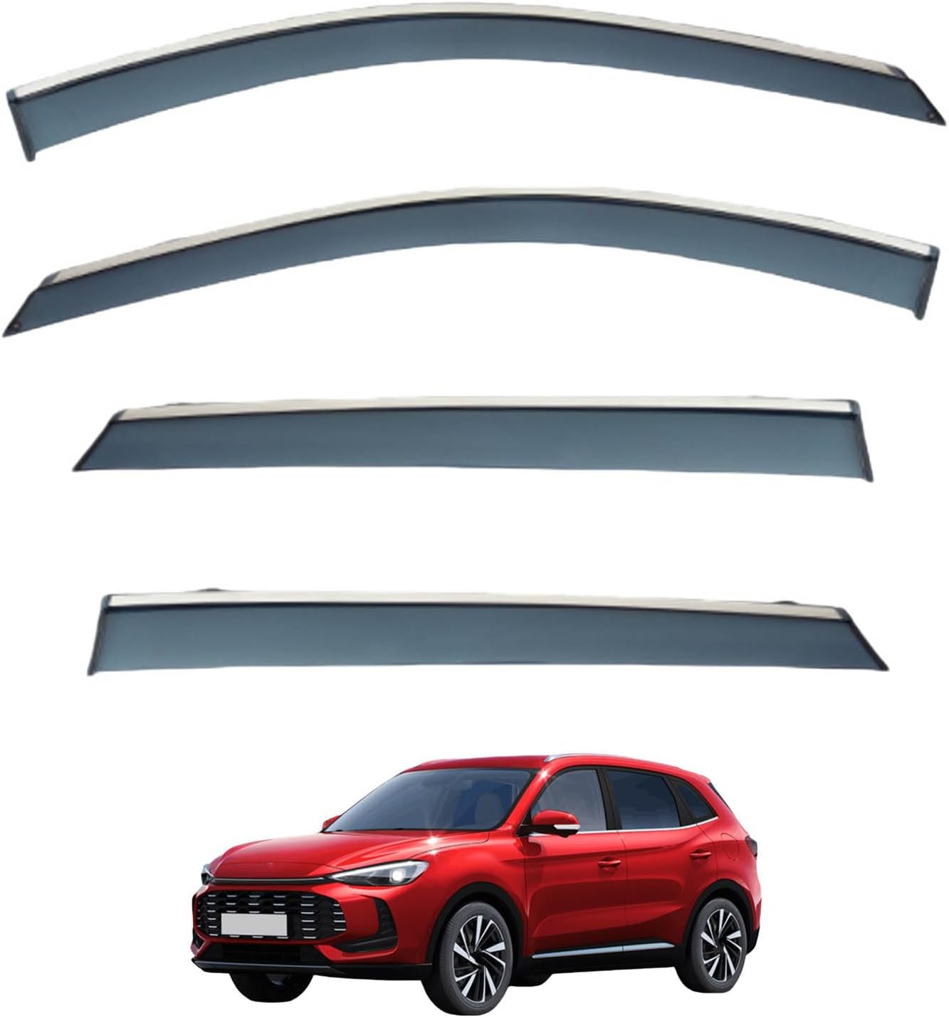 Window Deflectors for MG ZS North America MK2-ZS12 2025+, Sun Rain Guard Window Visors Vent Shades with Bright Stripes Car Accessories