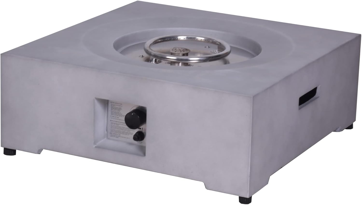 40,000BTU Exterior Faux Stone Propane Fire Pit for Outdoor Garden Backyard with Water Proof Cover and Lava Rock