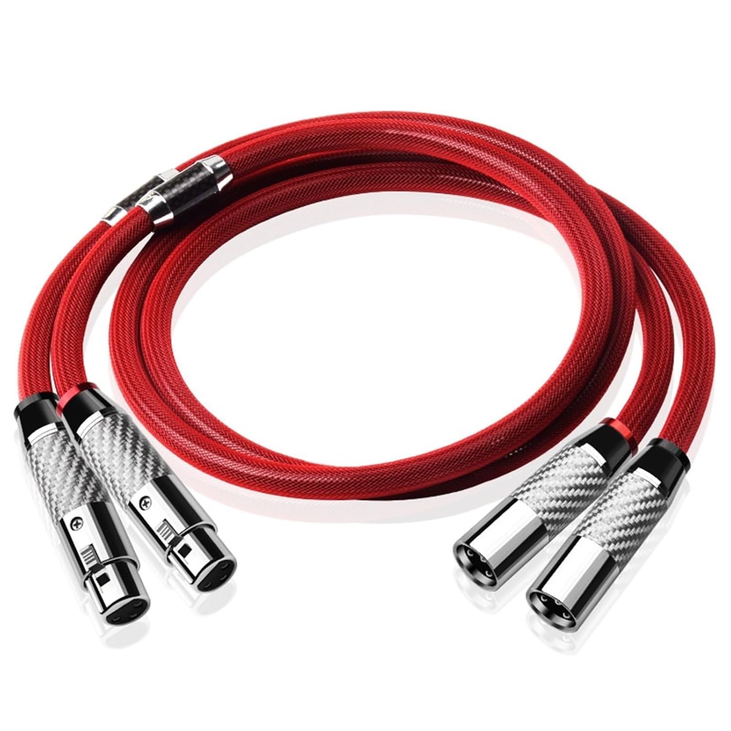 HiFi 2XLR Male to 2XLR Female Cable Hi-end Pure Silver 2XLR Balanced Cable for Microphone Amplifier(3 Meter)