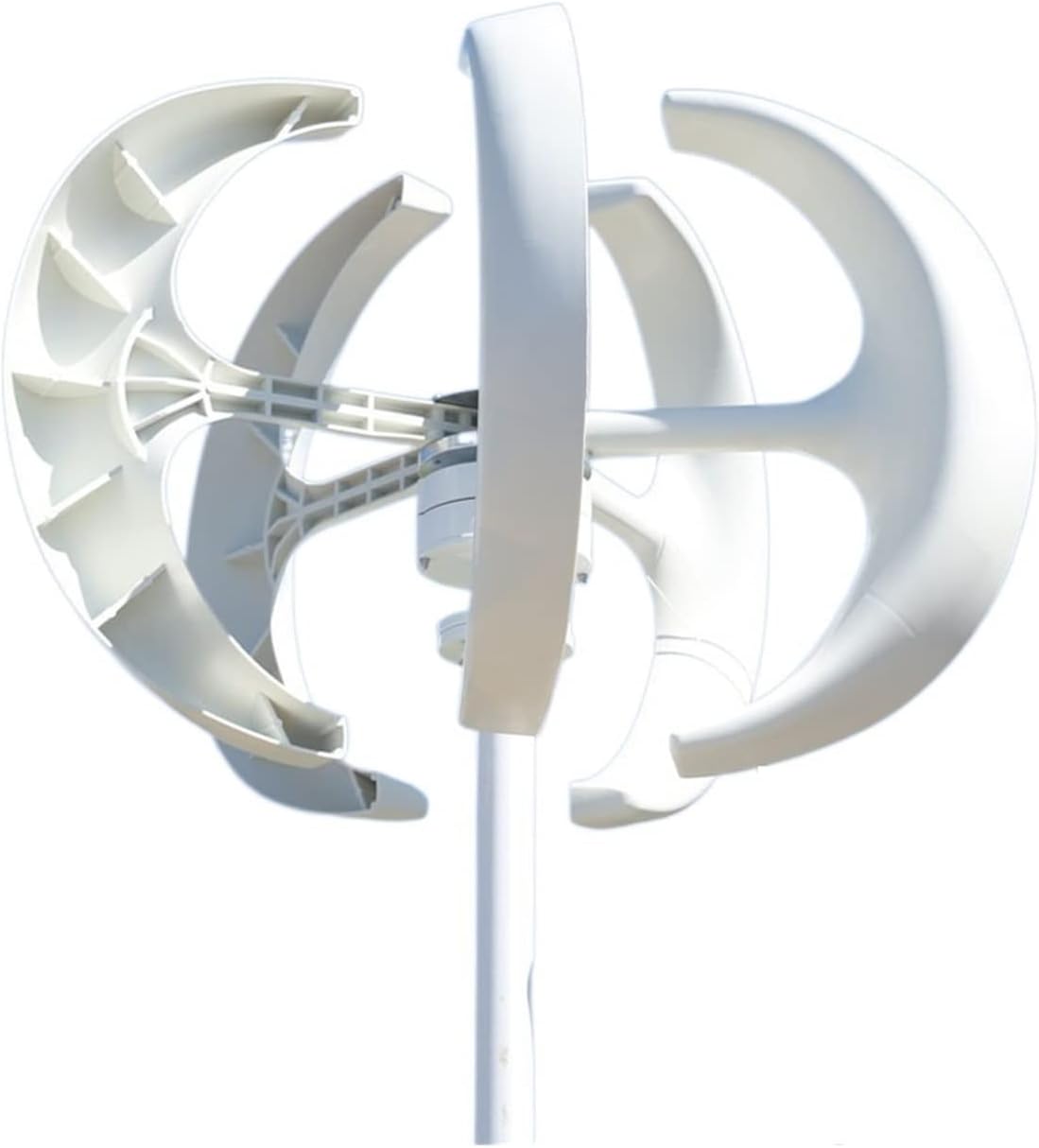 Wind Turbine Generator Kit, 8000W Wind Turbine 12v 24v 48v Vertical Axies Wind Generator Small Windmill Energy With MPPT Charge Controller Homeuse for Hybrid Solar Wind System(White,WITH COTROLLER_12V