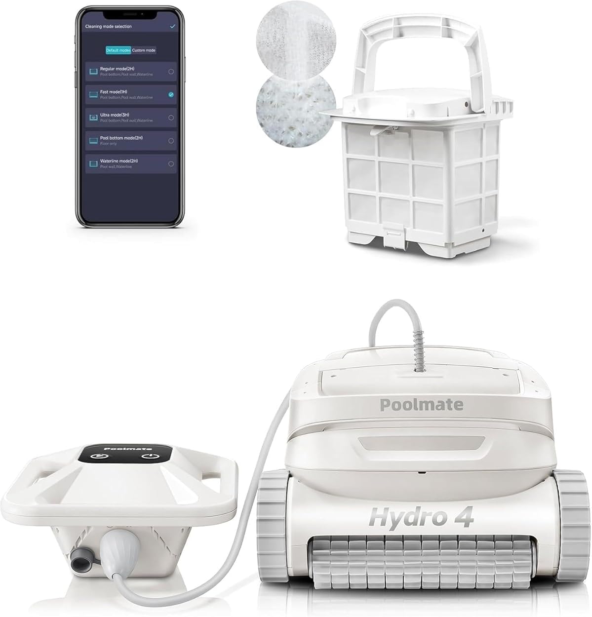 Chasing Hydro 4 Cordless Robotic Pool Cleaner | Battery-Powered | Extra Hyper-Fine Filter Basket | App & Remote Control | Dual Turbine Pumps | 95% Coverage | Ideal for Inground Pools