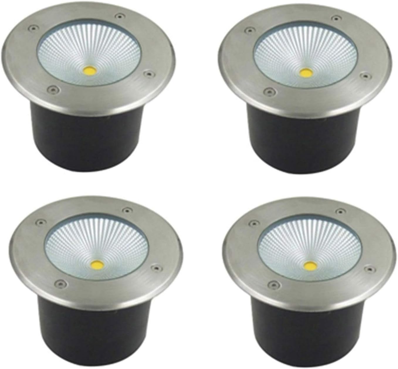 Led Ground Lights,Step Light IP67 Waterproof AC85-265V Underground Light for Outdoor Path Deck Spot Lights,Pack of 4 (White Light 50W)