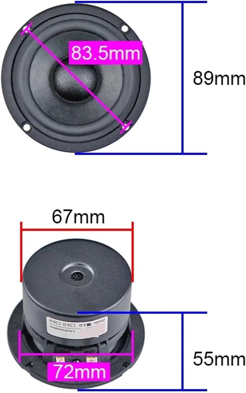 Pure Mid Range Speaker 3 inch 89mm Household Tri Frequency Vocal Instrument Cotton Hemp Fiber Basin 95HZ-15KHZ 15W 1Pairs Lucky