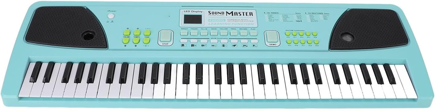 61 Key Keyboard Piano, USB Recargeable Portable Electronic Digital Piano with Microphone, Flexible Dual Power Source, Multi Functional Electronic Piano for Beginner Professional