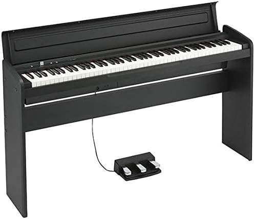 Korg LP-180 Digital Piano - Black Bundle with Furniture Bench, Instructional Book, Austin Bazaar Instructional DVD, and Polishing Cloth