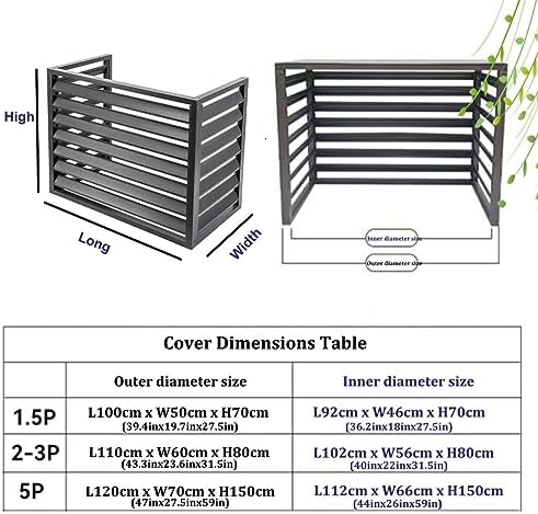 Fence Screen Outdoor Air Conditioner Cover For Heat Pump, Aluminum Alloy Outdoor Unit Guardrail Rack, Hidden Air Conditioner Privacy Frame, 100*50*70/110*60*80cm ( Color : Gray , Size : 110x60x80cm )