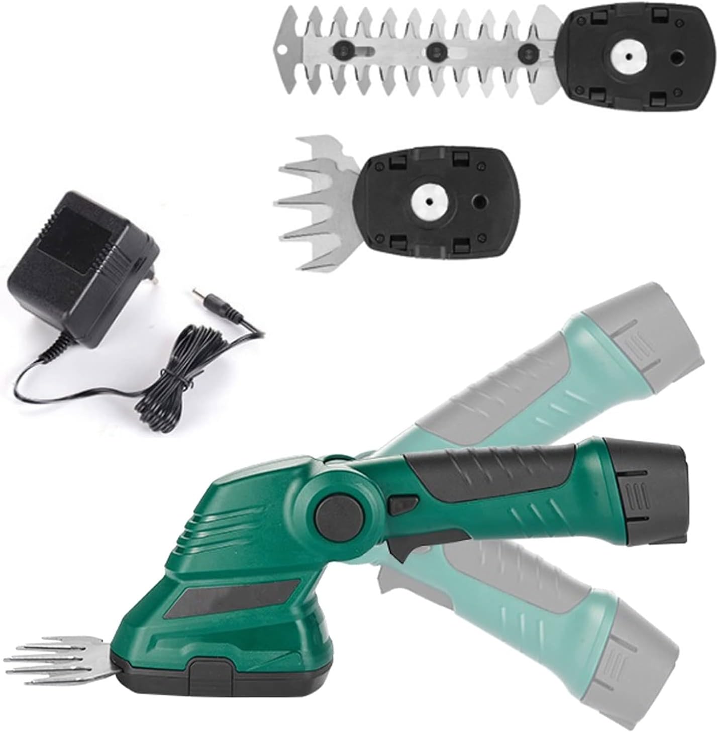 Cordless Grass Shear, 7.2V Electric Shrub Trimmer 2 in 1 Handheld Grass Trimmer Hedge Shears, Hedge Clippers Grass Cutter with Pruning Scissor, 1300mAh Rechargeable Battery for Yard/Garden/Lawn