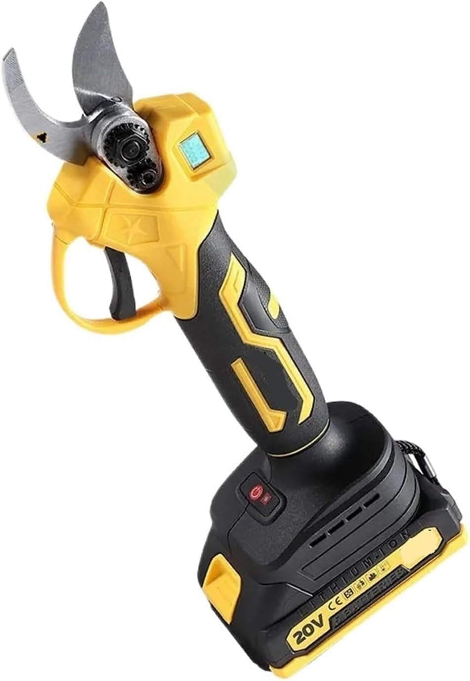 30mm Brushless Electric Pruning Shears Fruit Tree Garden Tools 2 Gears Cordless Electric Scissors for 18V Battery for Tree Trimming Branch Cutter(2 Battery)