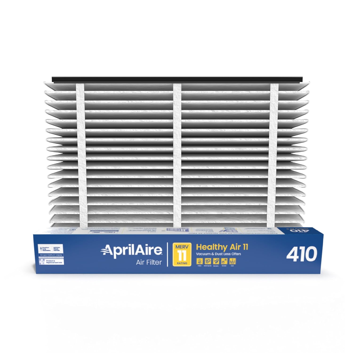 AprilAire 410 Replacement Filter for AprilAire Whole House Air Purifiers - MERV 11, Clean Air & Dust, 16x25x4 Air Filter (Pack of 8)