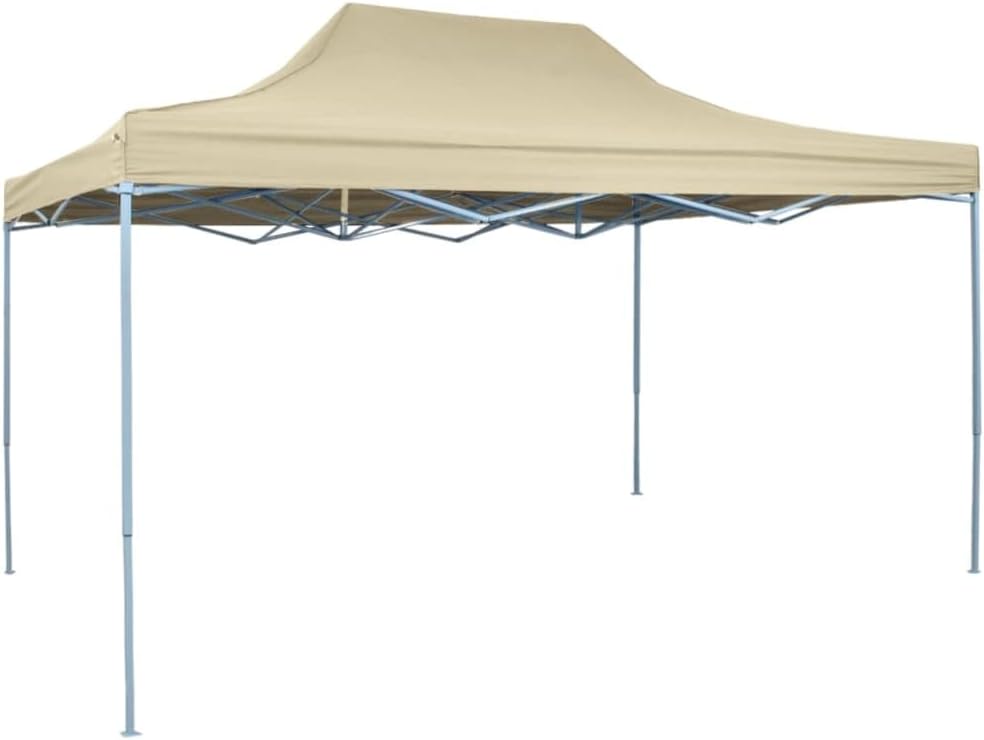 Foldable Tent Pop-Up 9.8'x14.8' Cream White,Pop Up Party Tent Foldable Outdoor Canopy for Weddings, Parties, BBQs Outdoor Structures, Outdoor Canopies, Gazebos