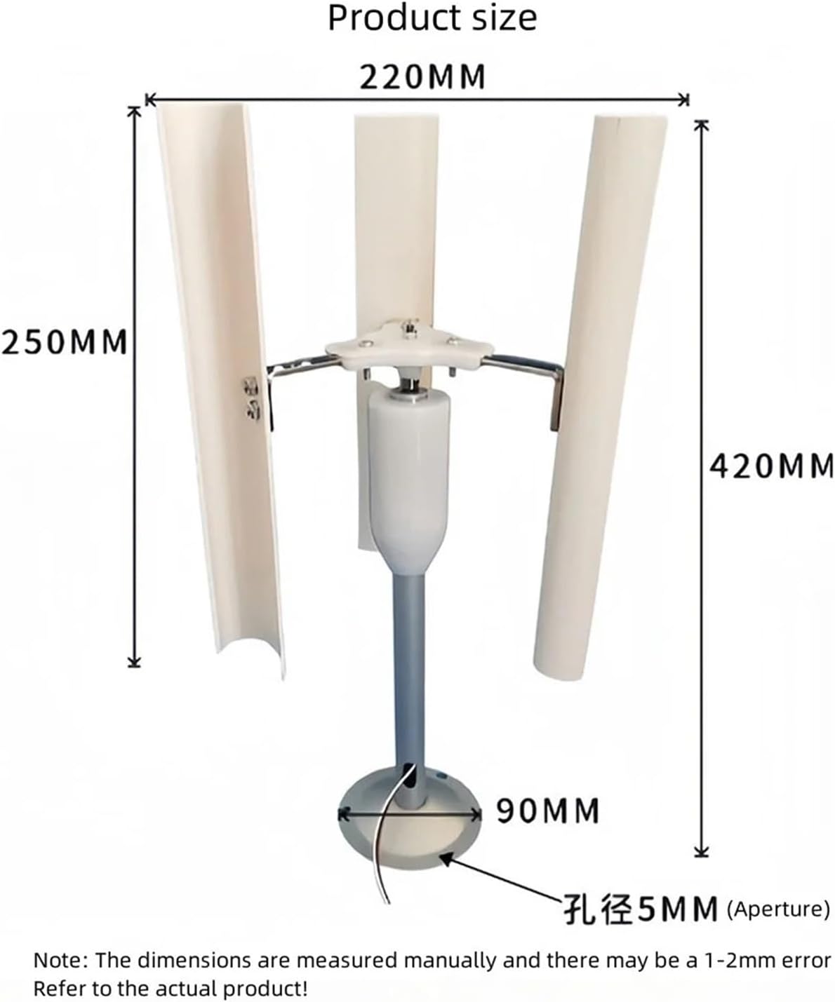 Wind Power DIY Kit Vertical Three-Blade Wind Generator Model Three-Phase Permanent Magnet Brushless Generator Low-Speed Windmill Portable Tools Learn About Renewable Energy & Power