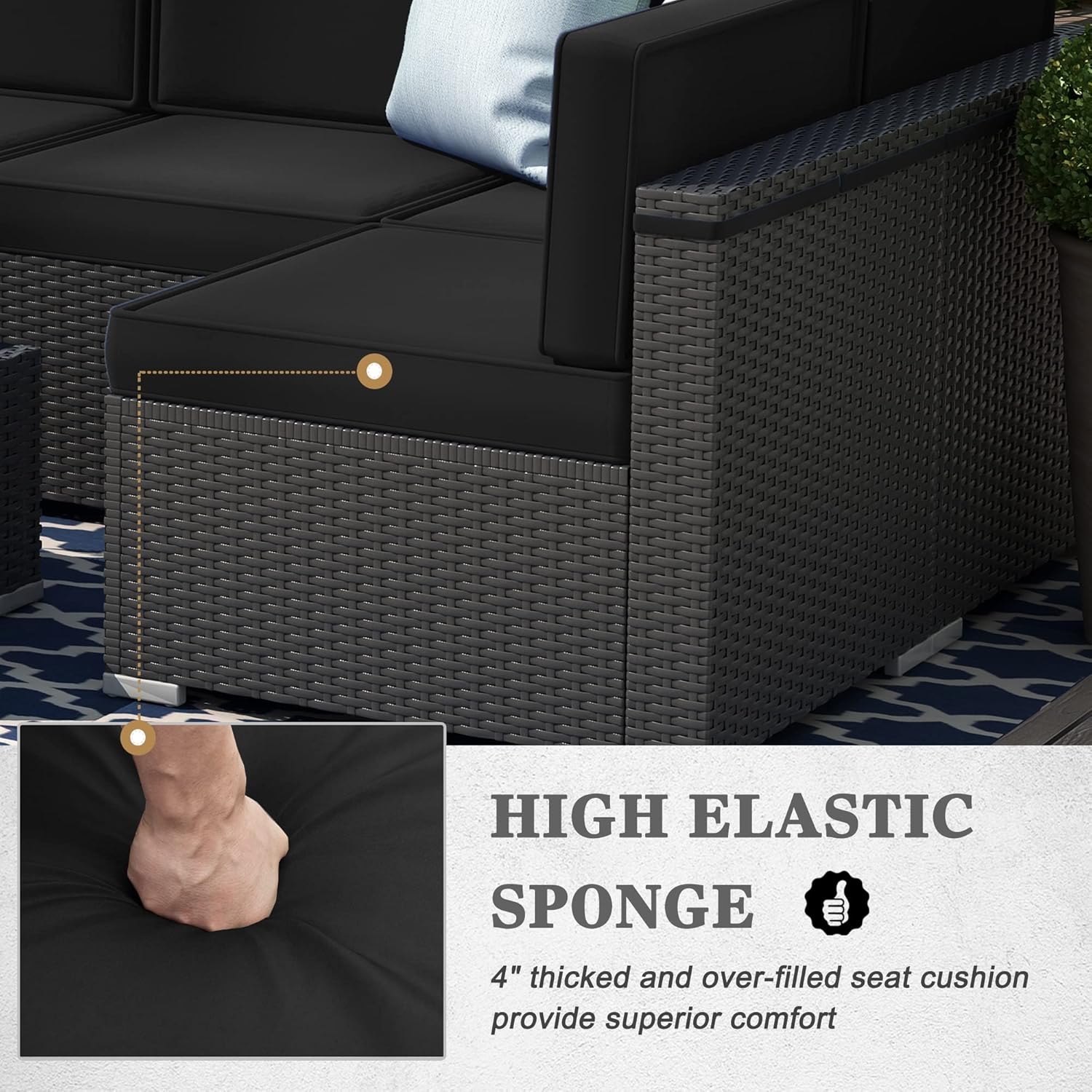 8 Pieces Patio Furniture Set with 44