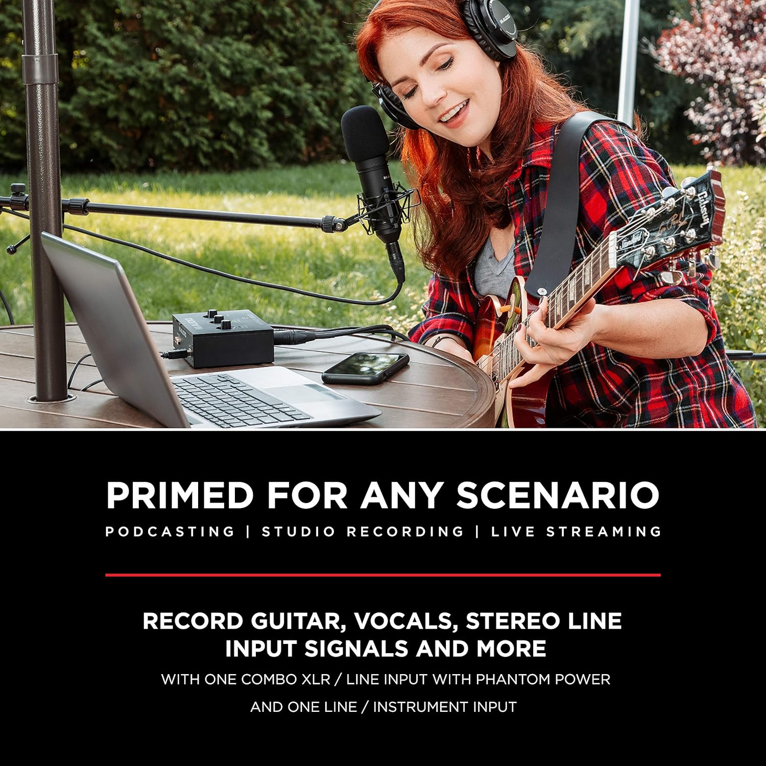 M-AUDIO BX4 Pair Studio Monitors Bundle with Single XLR Audio Interface and Headphones for Studio Recording, Music Production, Podcasting, Streaming