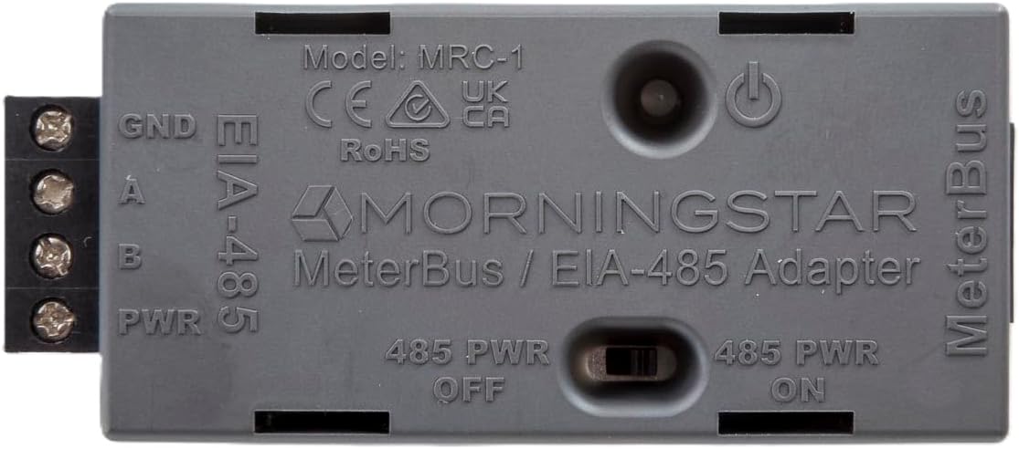 Morningstar Meterbus to EIA-485 Adapter (MRC-1) - Converts Meterbus RJ-11 to Standard EIA-485, Modbus & SCADA Compatible, Electronic Protections, Status LED, RJ-11 Cable Included - Designed in the USA