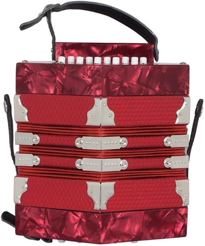 Button Anglo Concertina Concertina Accordion 20 Key Anglo-Style Concerto Portable Hexagon Accordion Adult Child Junior Professional Playing Musical Instrument Festival Birthday Gift