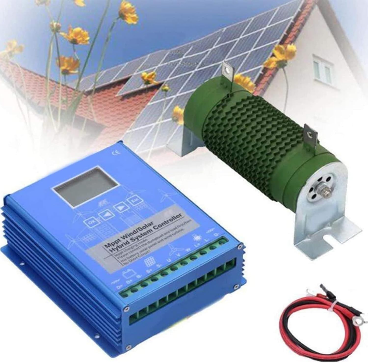 New Upgraded Wind Solar Hybrid Charge Controller, 4800W Wind Solar Hybrid Charge Controller 12V/24V/48V Auto Switch Regulator for Wind Turbine Generator Charger ,24V