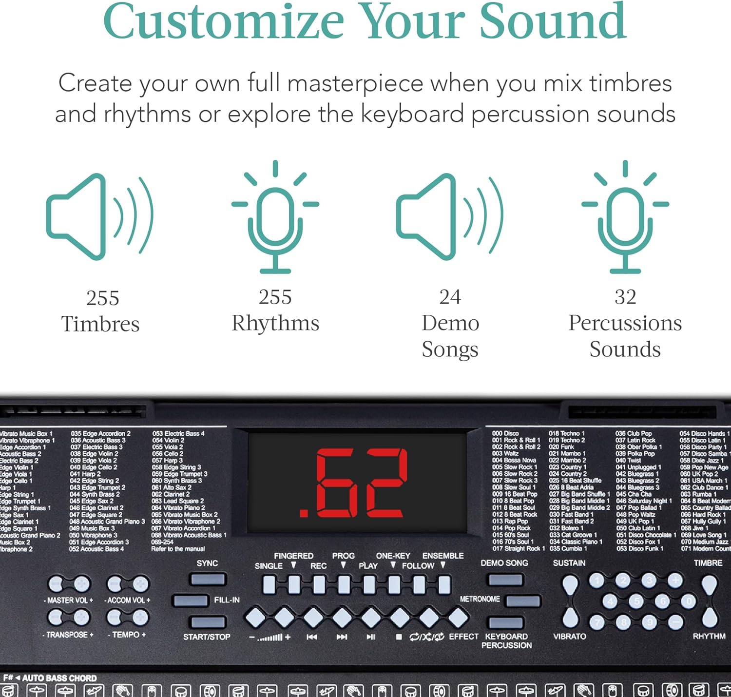 Best Choice Products 61-Key Electronic Keyboard Piano Portable Electric Keyboard Complete Beginner Set w/LED Screen, Stand, Bench, Headphones - Black