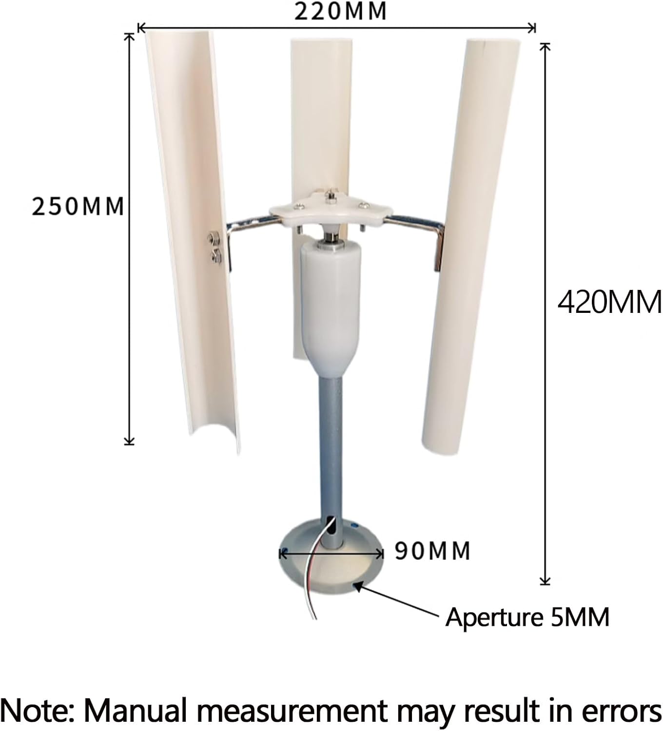 20W 5-Blade Vertical Axis Wind Turbine Generator Kit Portable Generator 3-Phase PMG, DIY Windmill/Night Light Clean Energy For Home/Camping