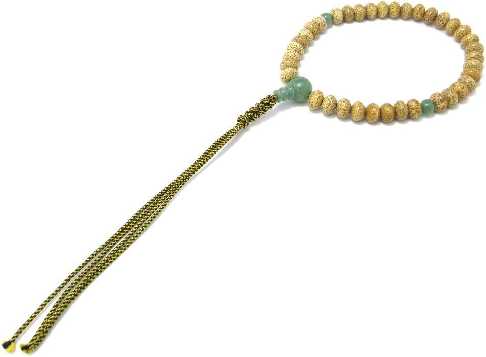 京都あさひ屋 Bodhi Tree Wood & Green Aventurine Japanese Juzu Buddhist Prayer Beads Handemade in Kyoto Japan JUA13