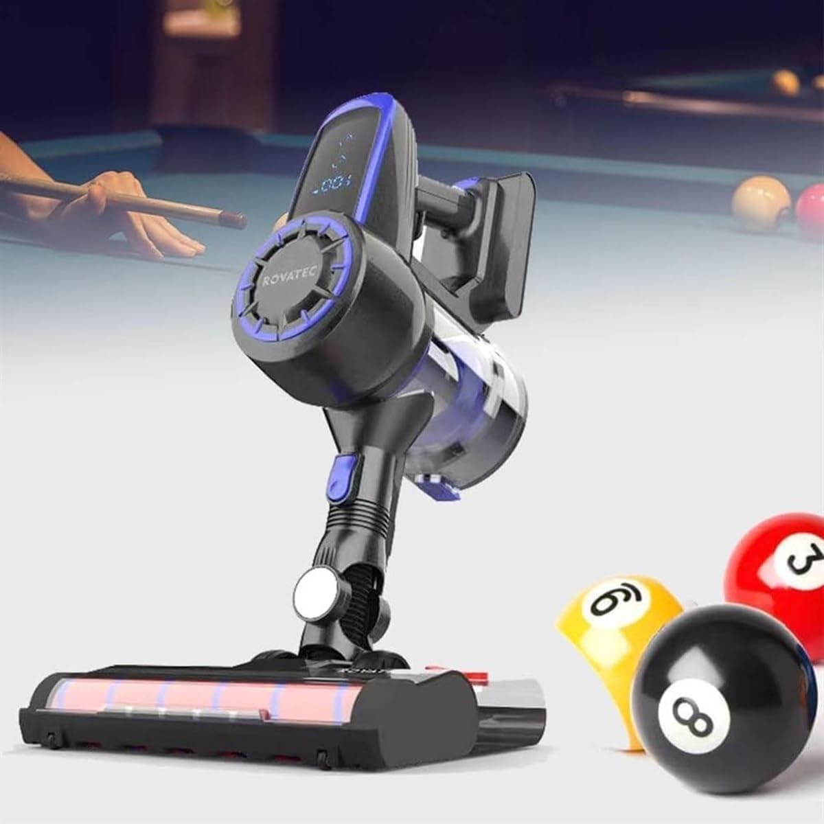 240W Electric Billiard Pool Table Cloth Brush Cleaner, 22kpa Cordless Billiard Cloth Vacuum Cleaner with 2rd Gear, for Billiard Snooker Table Blue,Blue