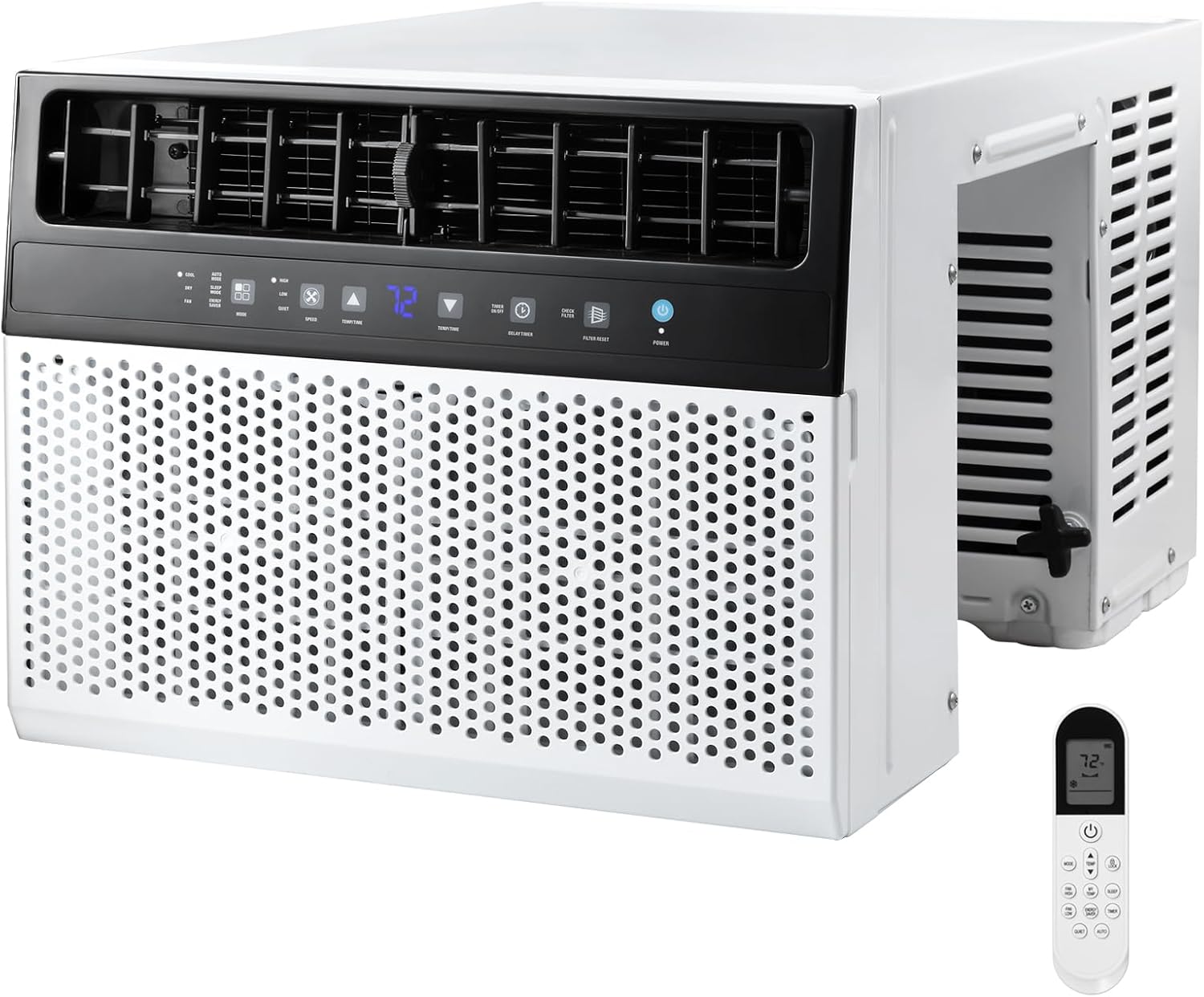 U-shaped Window Air Conditioner, 12000 BTU Window AC Unit Cools Up 550 Sq.ft, Saddle Air Conditioner Window Unit with Cooling, Dehumidifier and 3 Fan Speeds, 24-hour Timer, Installation Kit