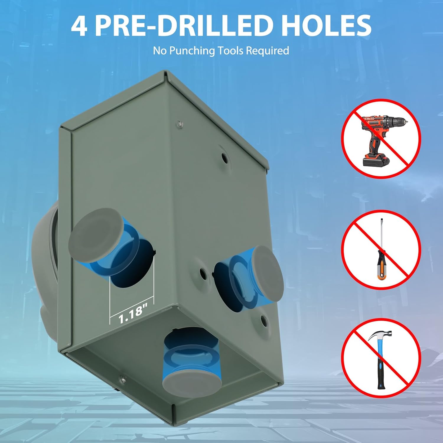 50 Amp SS2-50P Generator Power Inlet Box with 15FT Generator Cord, Pre-Drilled NEMA 14-50P Male to SS2-50R 125/250V, 12500 Watts Generator Transfer Switch ETL Listed Weatherproof Outdoor Use