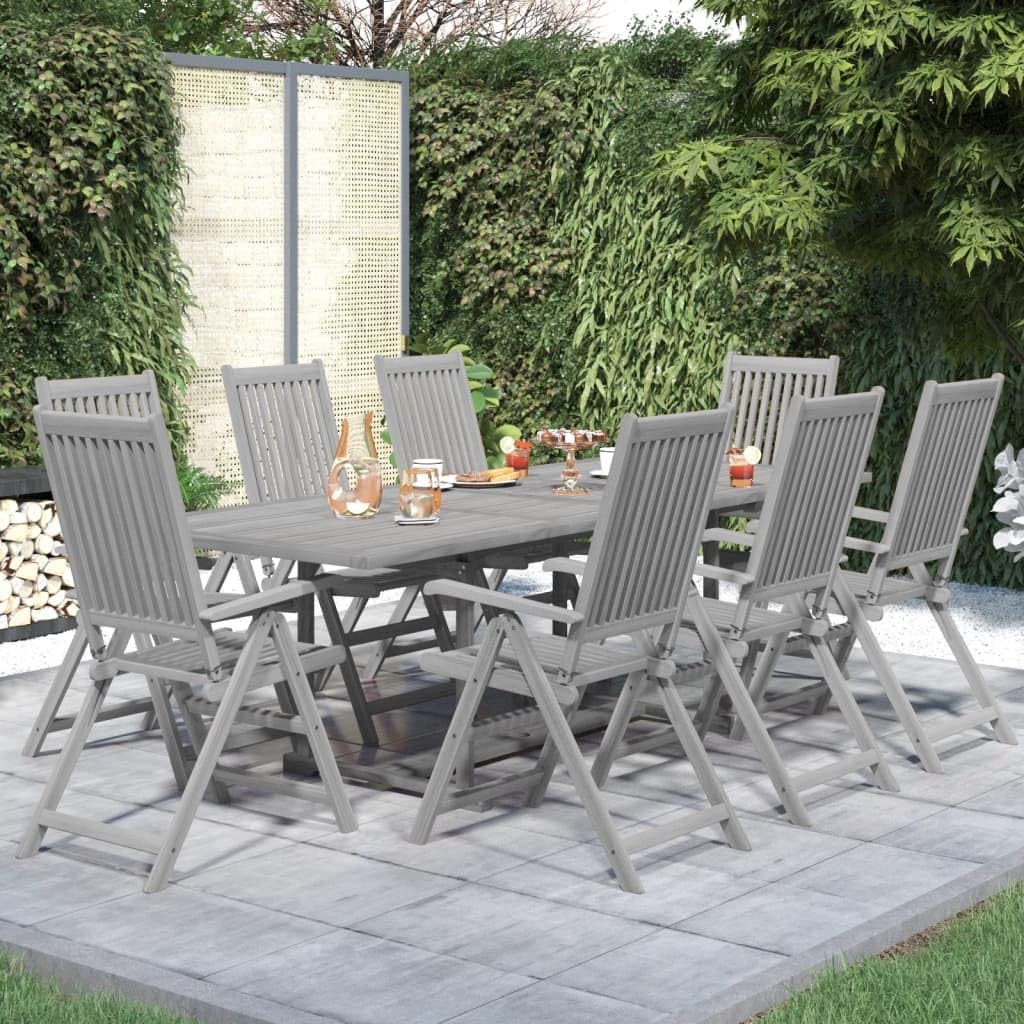 Patio Set 9 Piece Patio Dining Set Solid Wood Acacia