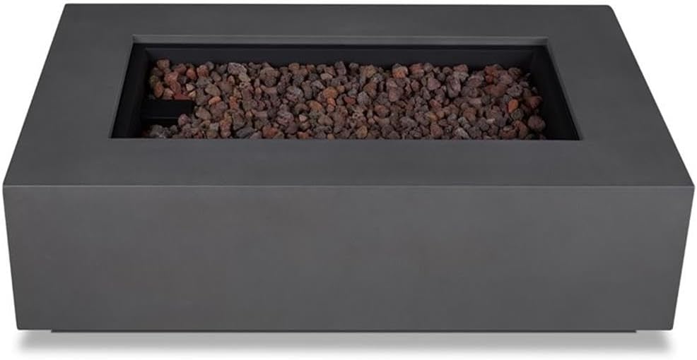 Contemporary Large Propane Fire Table with Conversion Kit in Slate