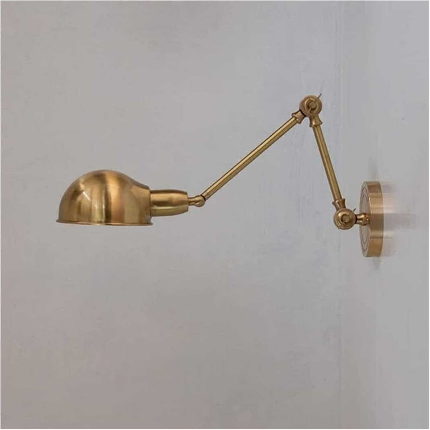 Adjustable 2 Swing Arm Sconce Retro E27 Brass Golden Bedroom Bedside Lamp Wall Mounted Reading Lights Living Room Study Restaurant Indoor Wall Lighting Fixtures