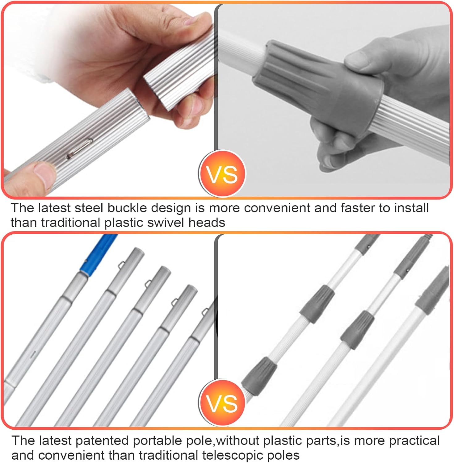 40 FT Water Fed Pole Kit Adjustable Solar Panel Cleaning Kit Cleaner Tool for Window Glass Roof Outdoor Glass Brush Window Washing Equipment (40ft)