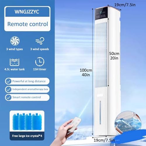 Windowless Portable Air Conditioners, Evaporative Air Cooler, Cooling Fans for Bedroom, 100° Oscillation 3 Speed 4 Modes, for Home Bedroom Office