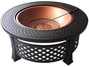 Outdoor Patio Steel BBQ Grill Fire Pit Bowl w/Spark Screen Cover,Log Grate,Poker